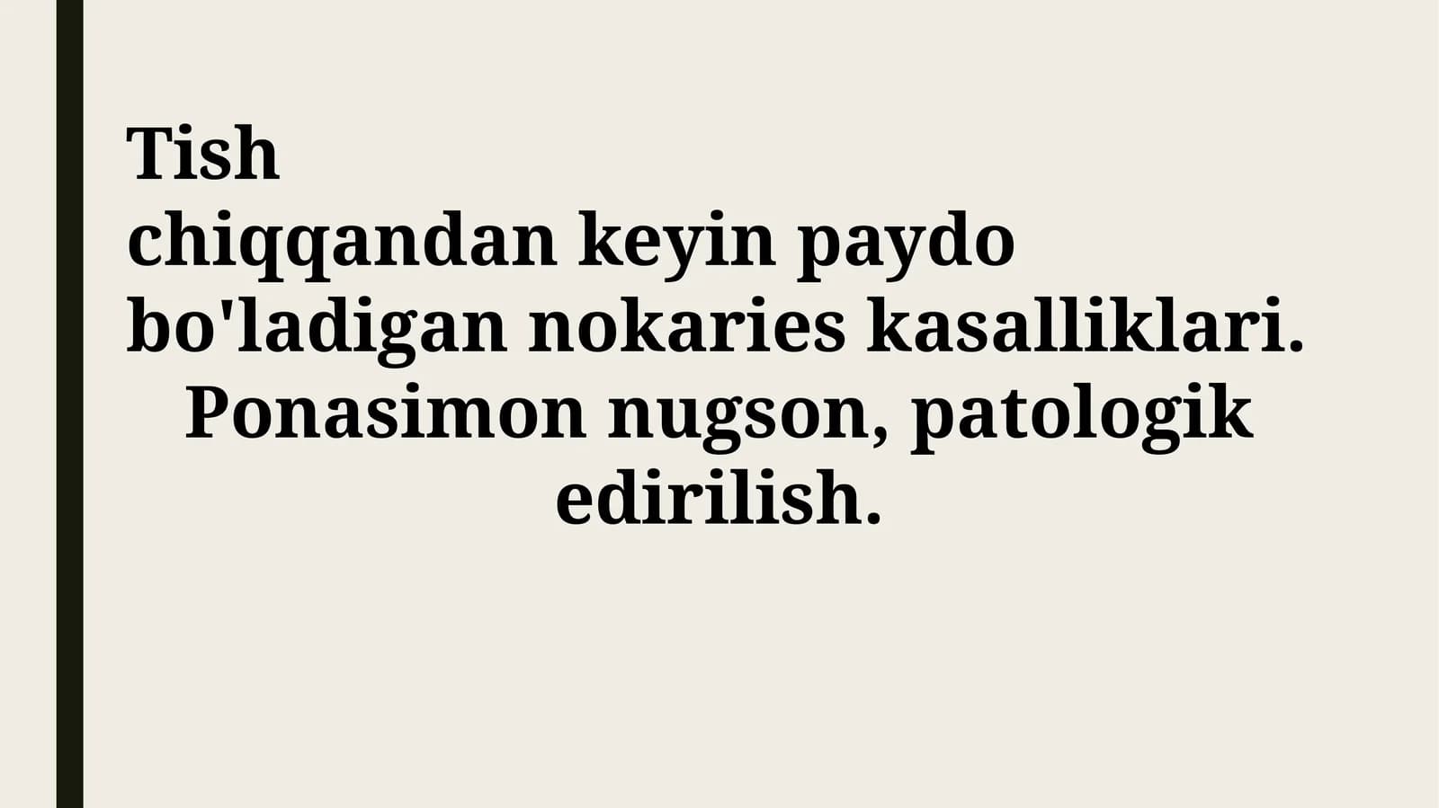 Tish chiqqandan keyin paydo bo'ladigan nokaries kasalliklari