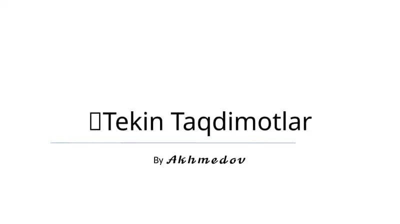 Tekin Taqdimotlar