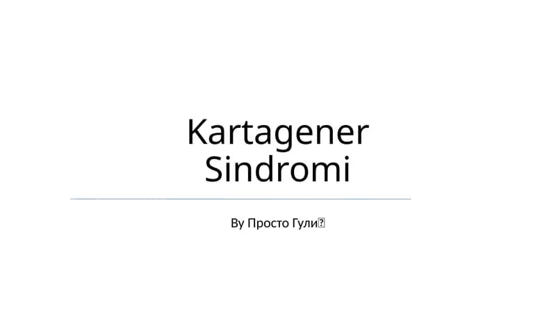 Kartagener Sindromi
