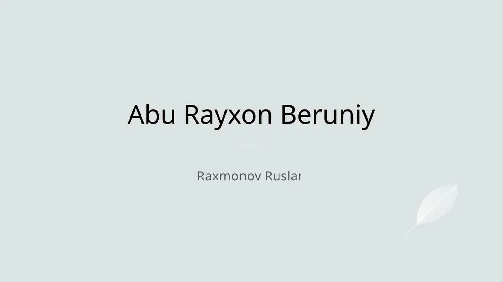 Abu Rayxon Beruniy