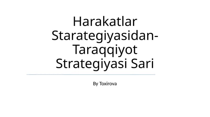 Taraqqiyot Strategiyasi Sari