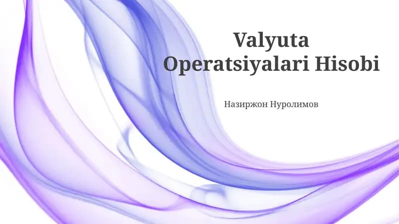 Valyuta Operatsiyalari Hisobi