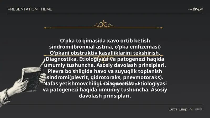 O'pka to'qimasida xavo ortib ketish sindromi(bronxial astma, o'pka emfizemasi)