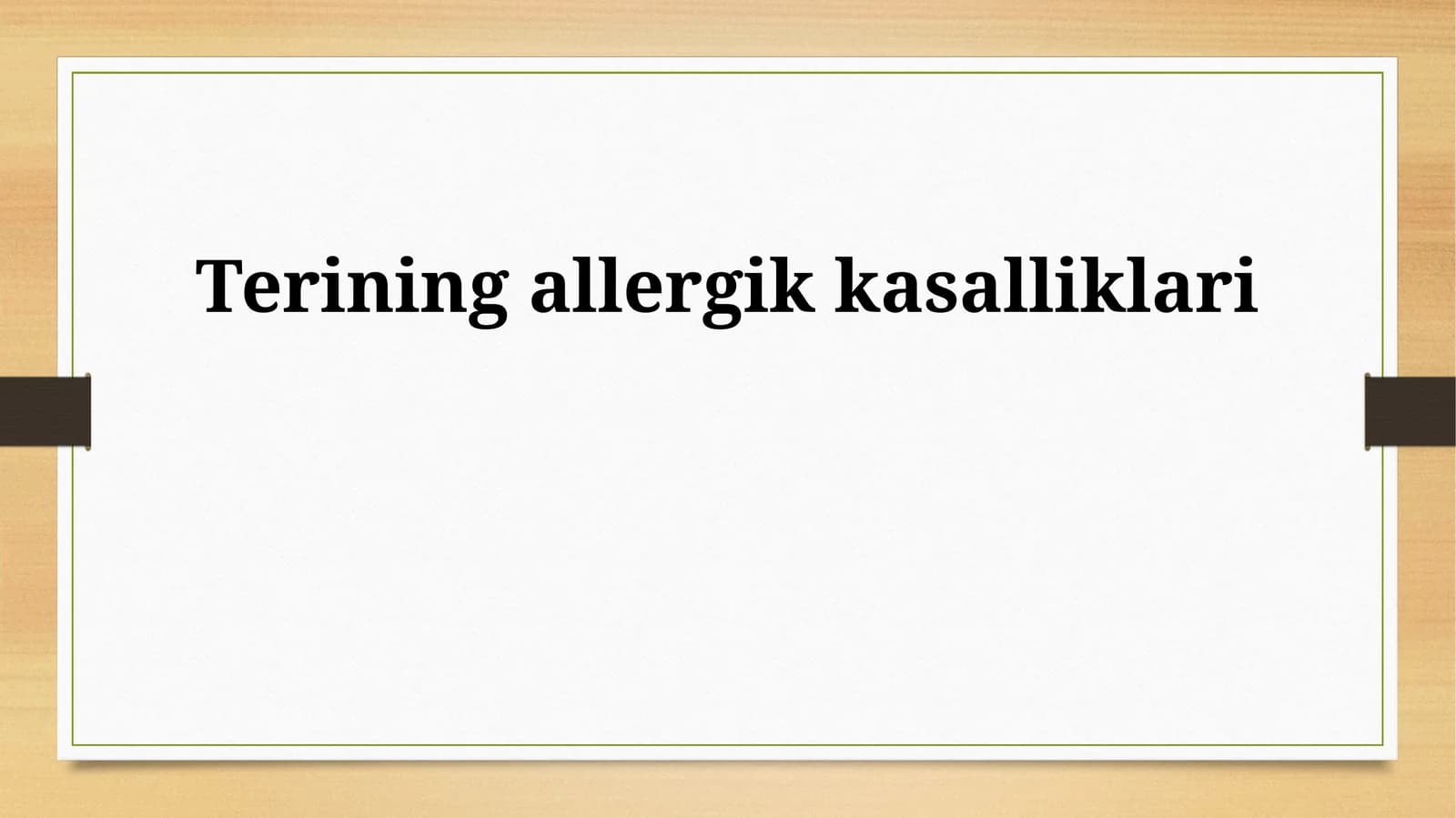 Terining allergik kasalliklari