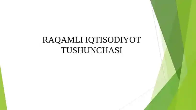 RAQAMLI IQTISODIYOT TUSHUNCHASI
