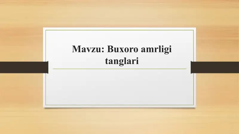 Buxoro amrligi tanglari