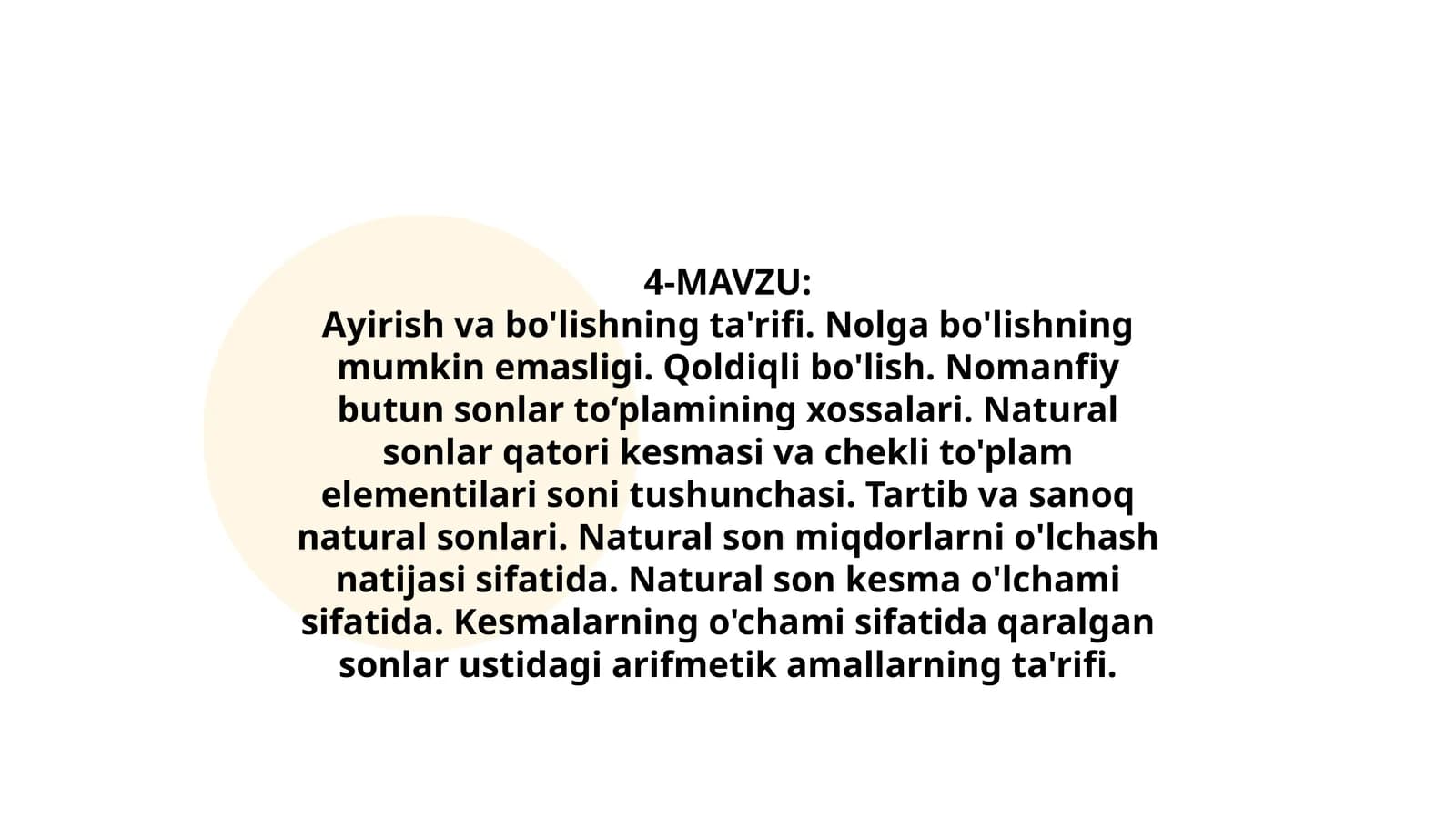 Ayirish va bo'lishning ta'rifi
