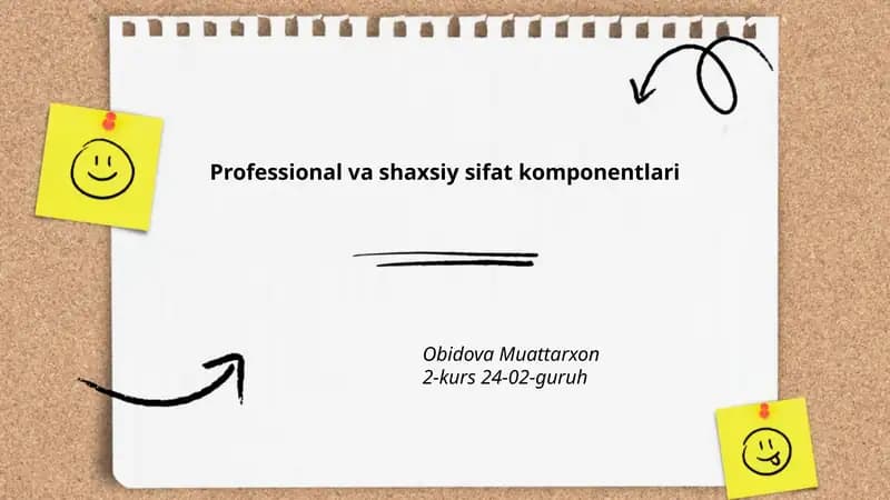 Professional va shaxsiy sifat komponentlari