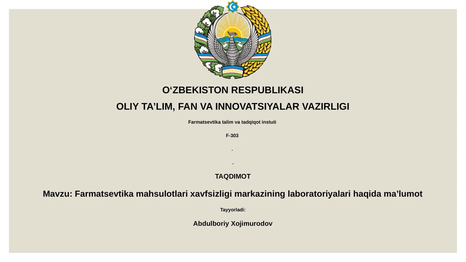 Farmatsevtika mahsulotlari xavfsizligi markazining laboratoriyalari haqida ma’lumot