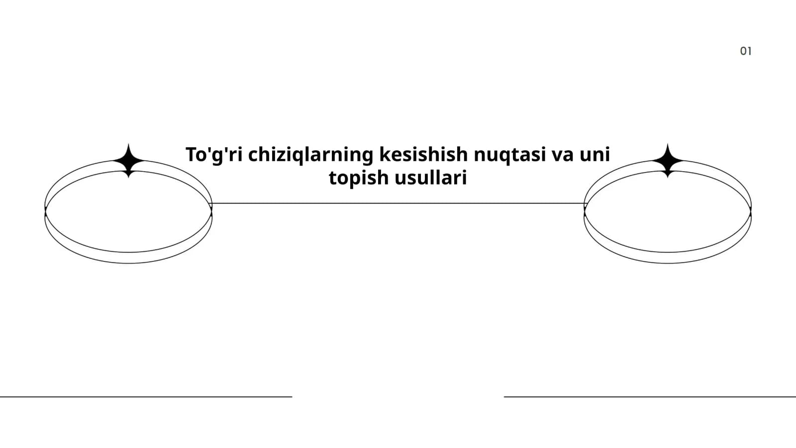To'g'ri chiziqlarning kesishish nuqtasi va uni topish usullari