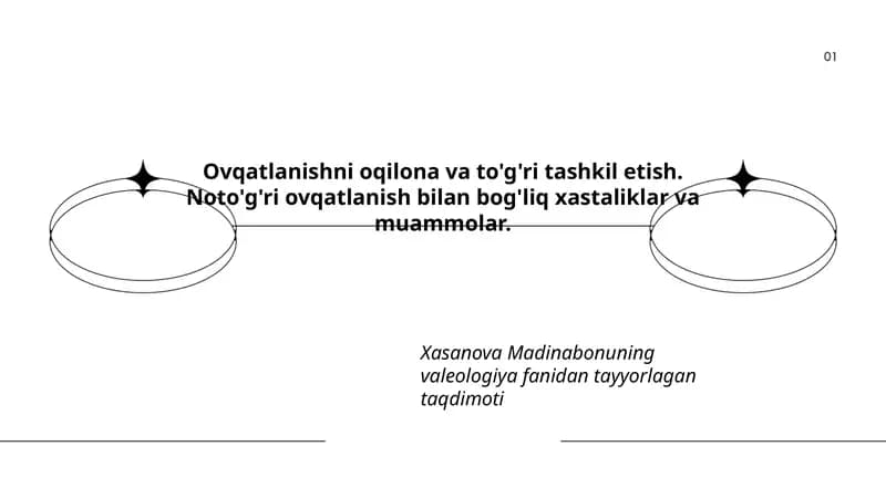Xasanova Madinabonuning valeologiya fanidan tayyorlagan taqdimoti