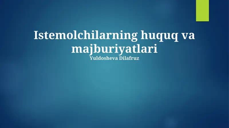 Истемолчиларнинг ҳуқуқ ва мажбуриятлари