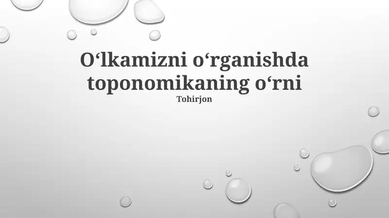 Toponimika: Tarix oynasi