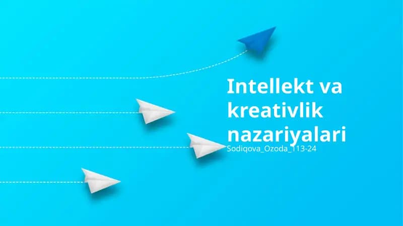 Intellekt va kreativlik nazariyalari