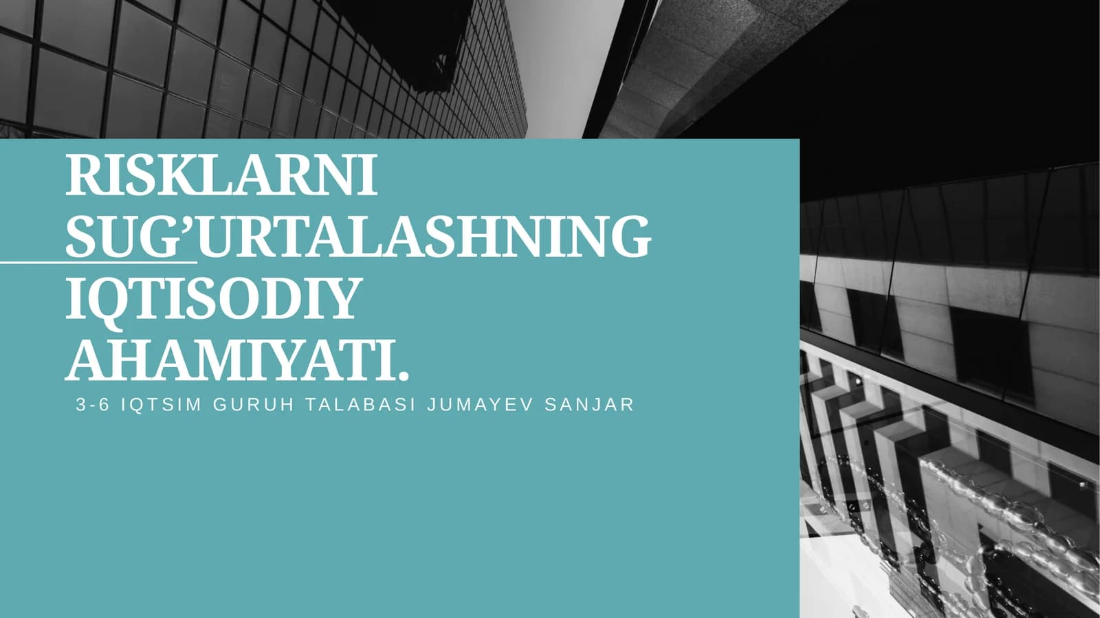 Risklarni sug’urtalashning iqtisodiy ahmijoti