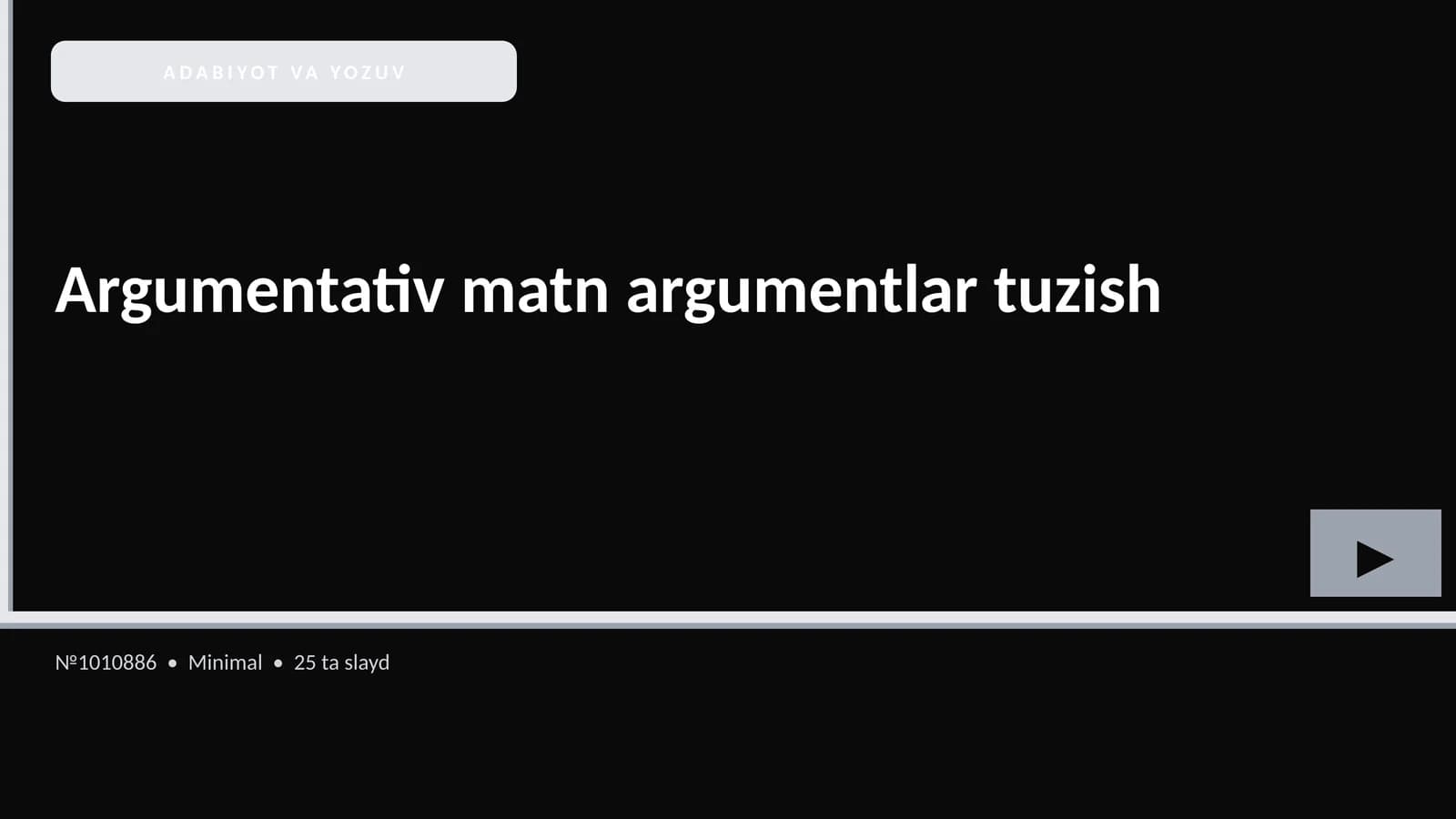 Argumentativ matn argumentlar tuzish