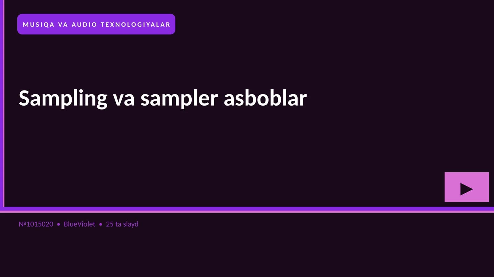 Sampling va sampler asboblar