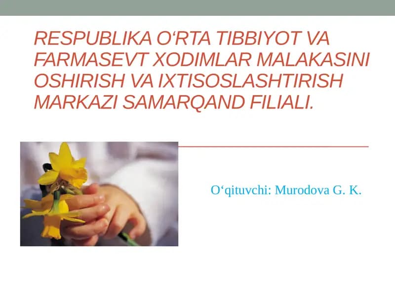 TUGRUKDAN KEYINGI DAVRDAGI AYOLLARDA ZUDLIK BILAN TIBBIYYO RDAM NI TALAB ETUVCHI BELGILAR