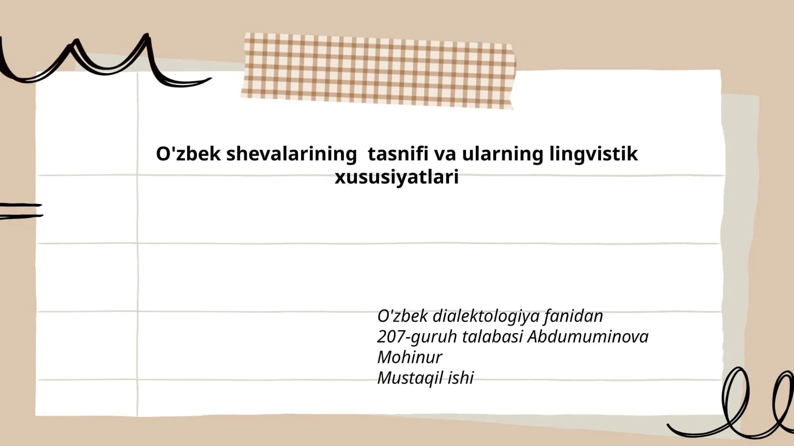 O'zbek shevalarining tasnifi va ularning lingvistik xususiyatlari