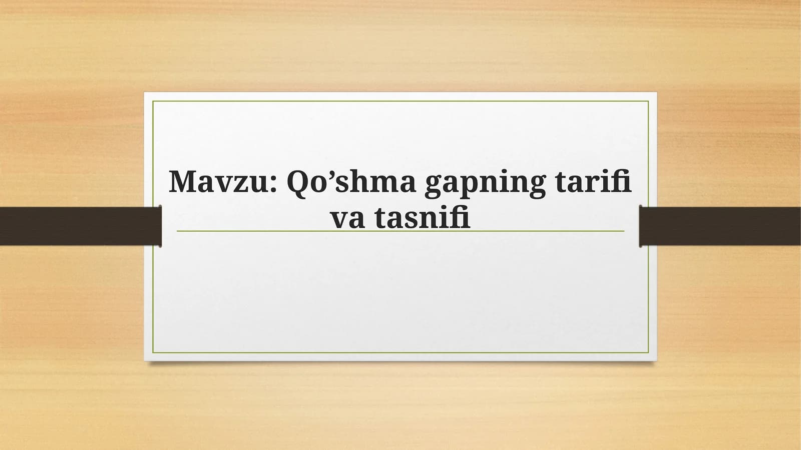 Qo’shmagapning tarifi va tasnifi