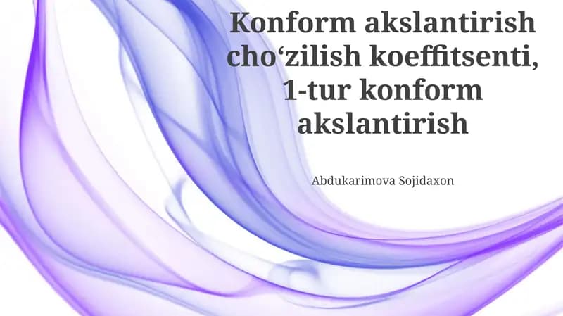 1-Tipdagi Konform Xaritalash