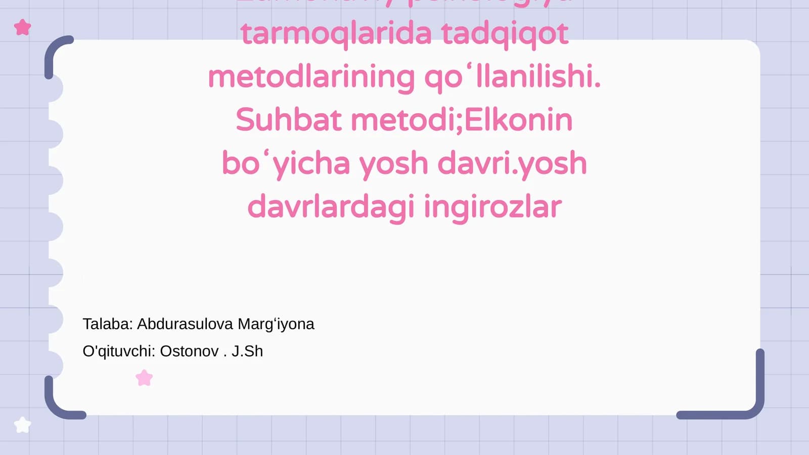 Zamonaviy psixologiyada tadqiqot metodlari