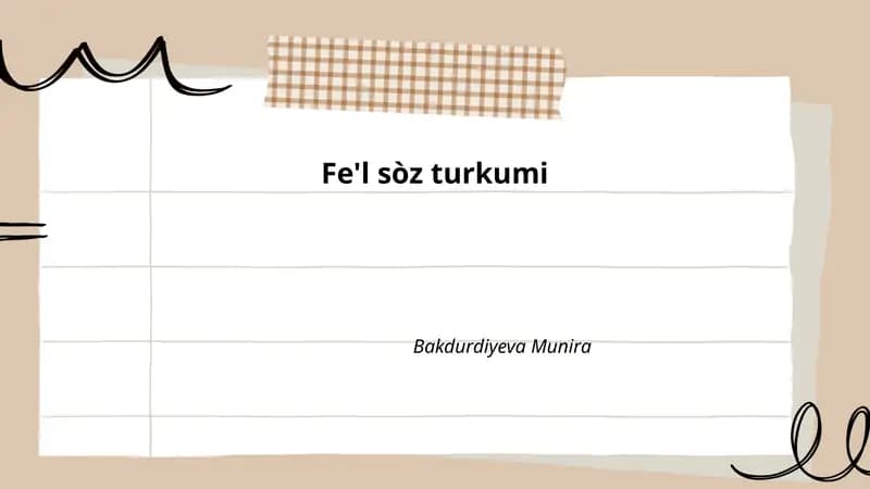 Fe'l sòz turkumi