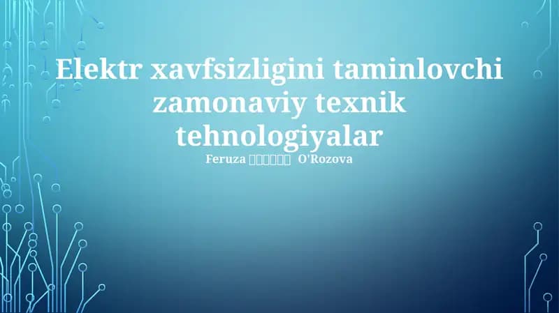 Aqlli Tarmoq Texnologiyalari va Avtomatlashtirish