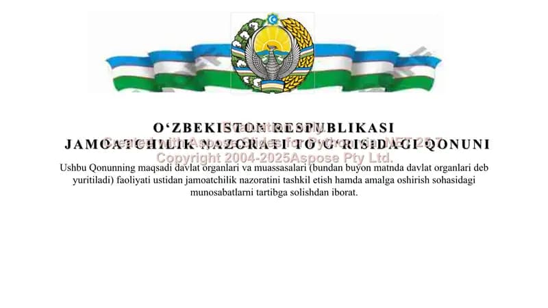 jamoatchilik nazorati to'g'risidagi qonun