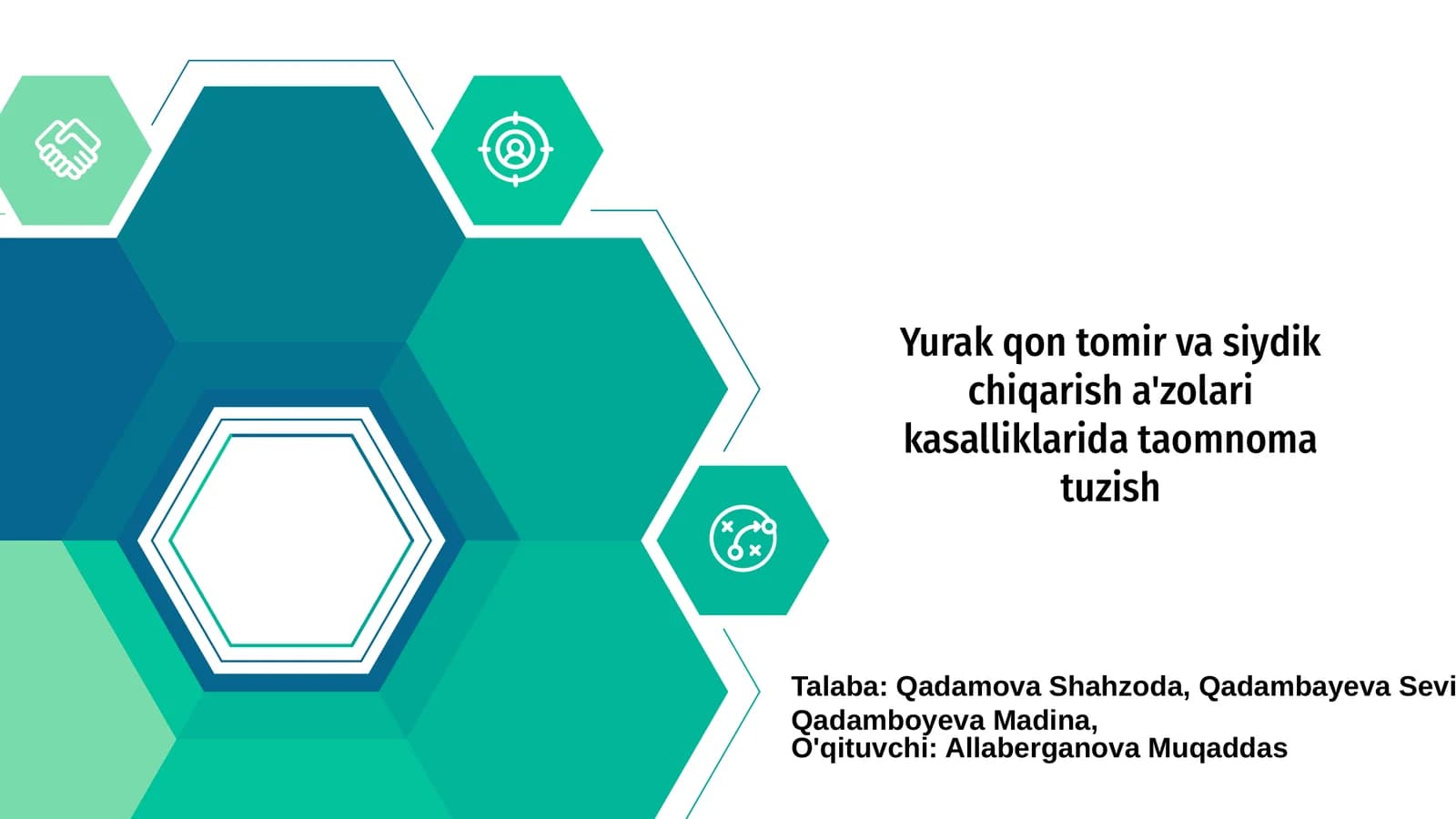 Yurak qon tomir va siydik chiqarish a'zolari kasalliklarida taomnoma tuzish