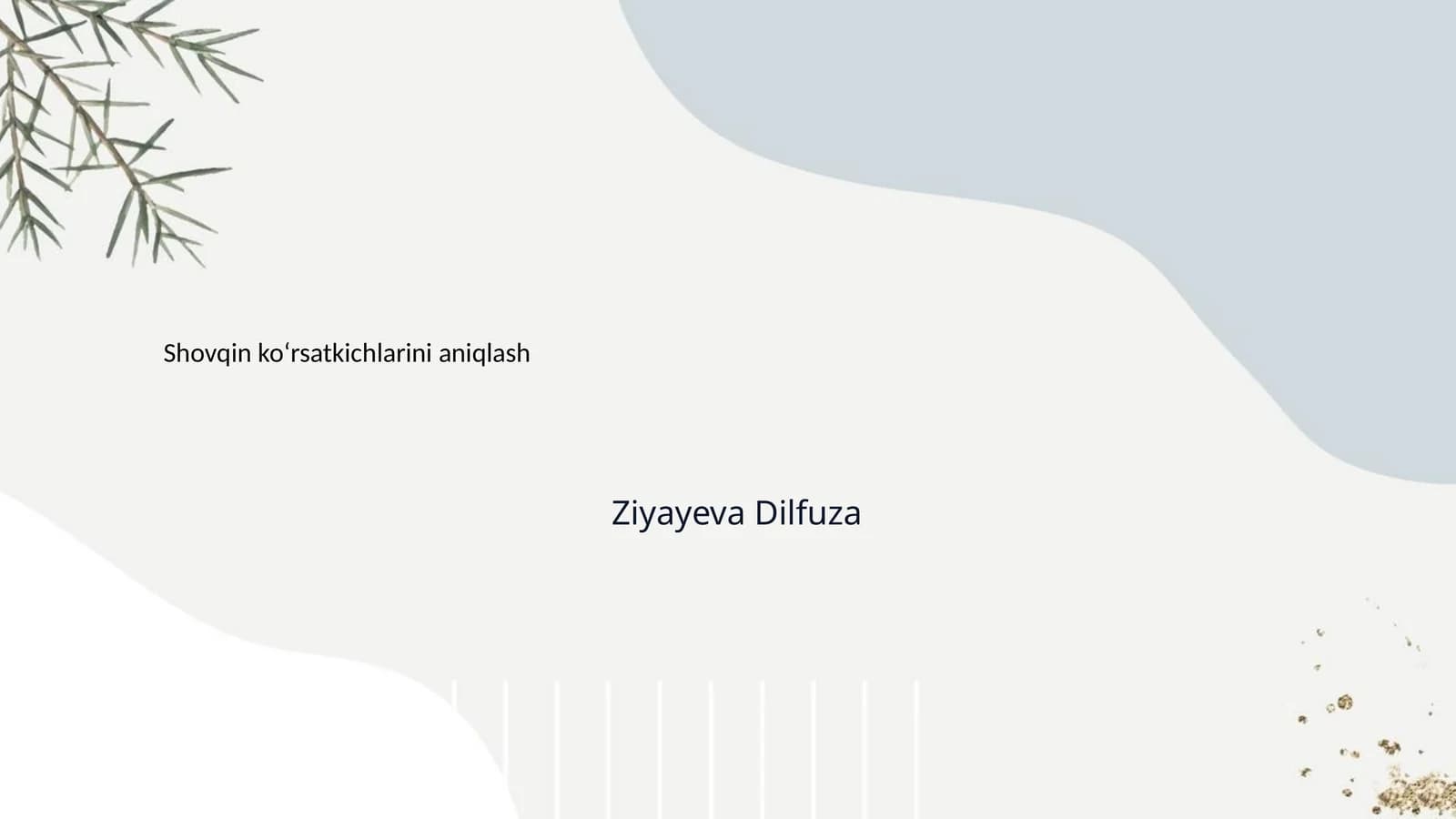 Shovqin ko‘rsatkichlarini aniqlash