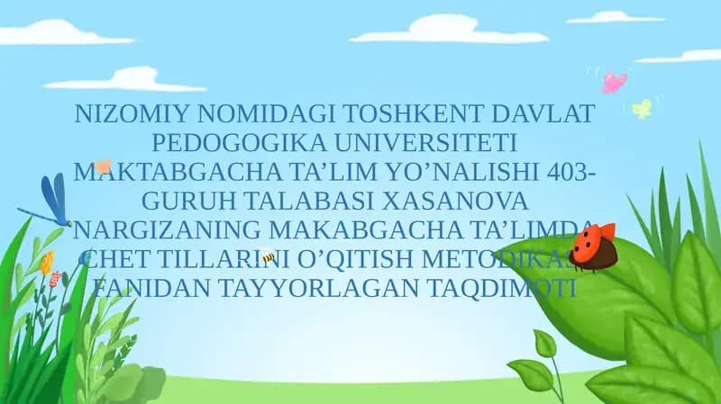 Chet tillarini o'qitish metodikasi