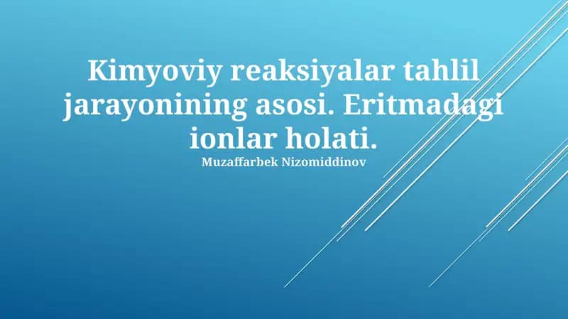 Eritmadagi Ionlar