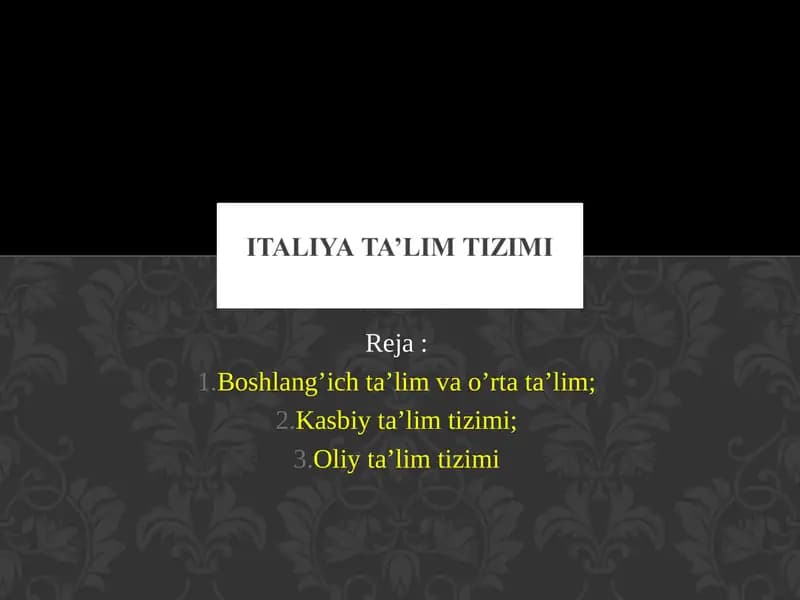 Italiya ta’lim tizimi