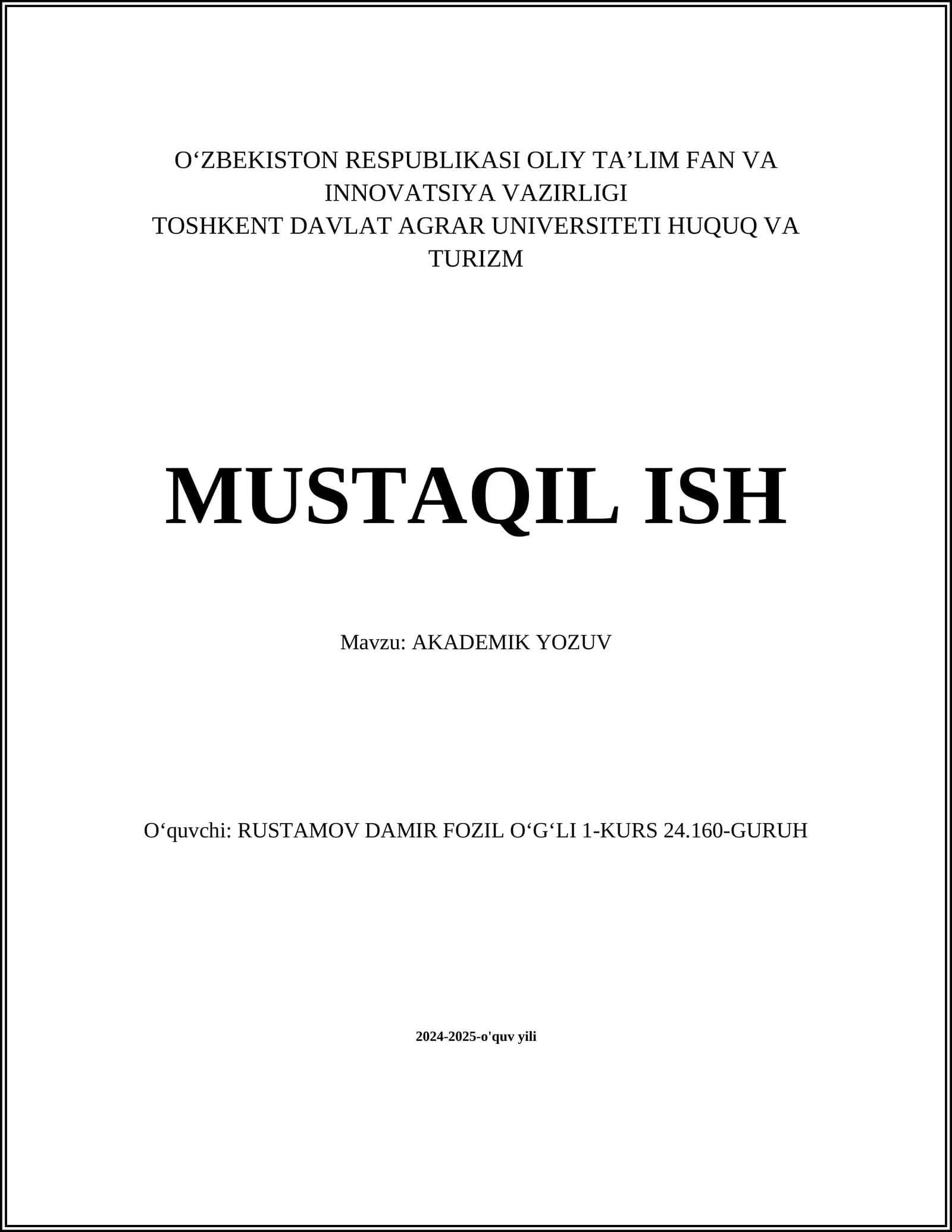 AKADEMIK YOZUV