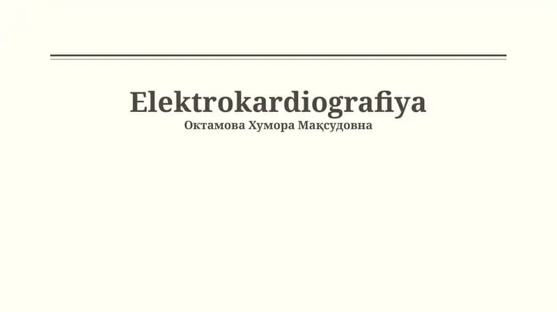Elektrokardiografiya