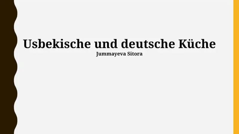 Usbekische und deutsche Küche