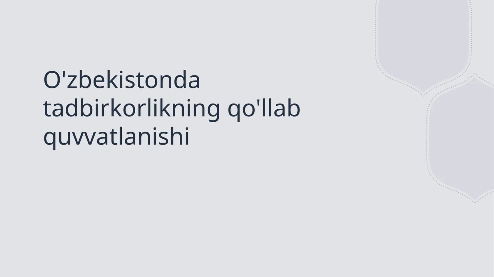 Tadbirkorlikning qo'llab quvvatlanishi