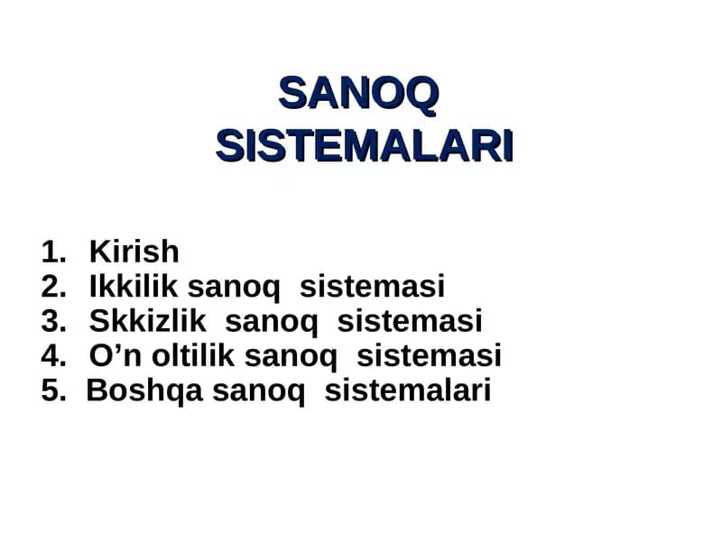 Sanoq sistemalari