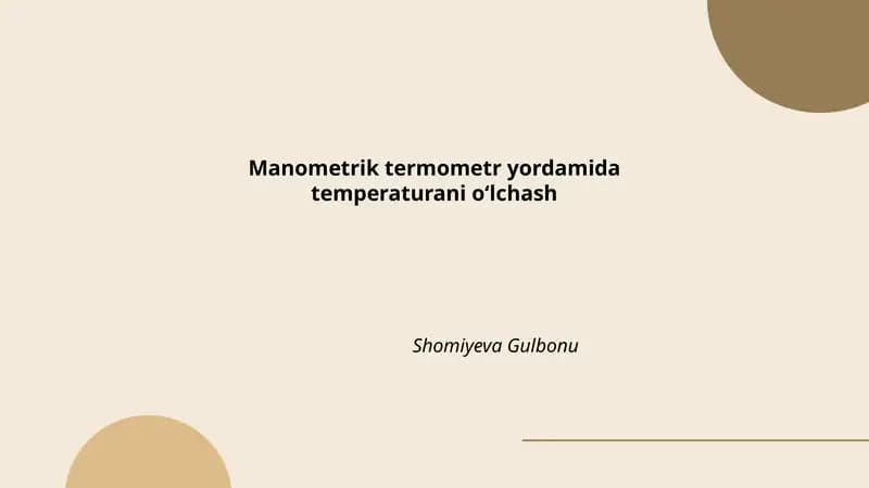 Manometrik termometr