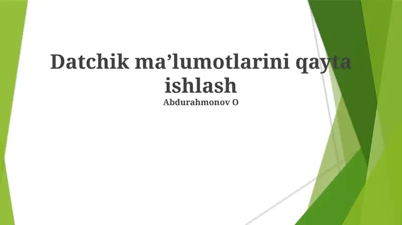 Datchik maʼlumotlarini qayta ishlash