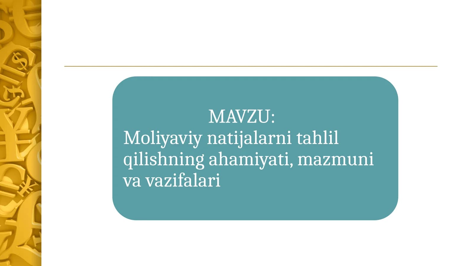 Moliyaviy,natijalar