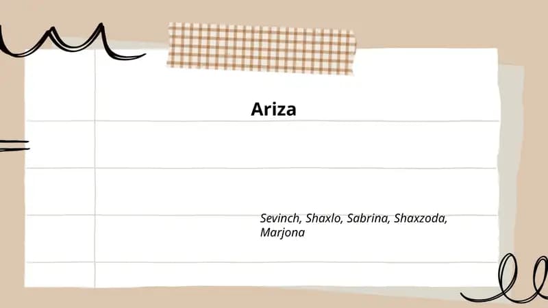 Ariza tushunchasi va turlari