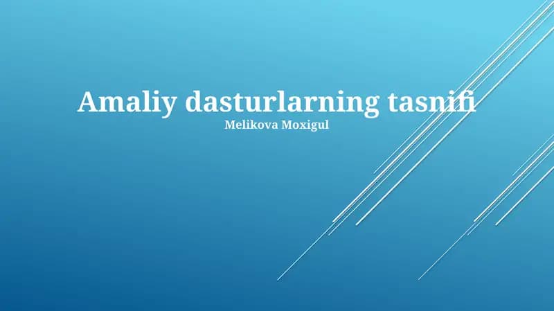 Amaliy dasturlarning tasnifi