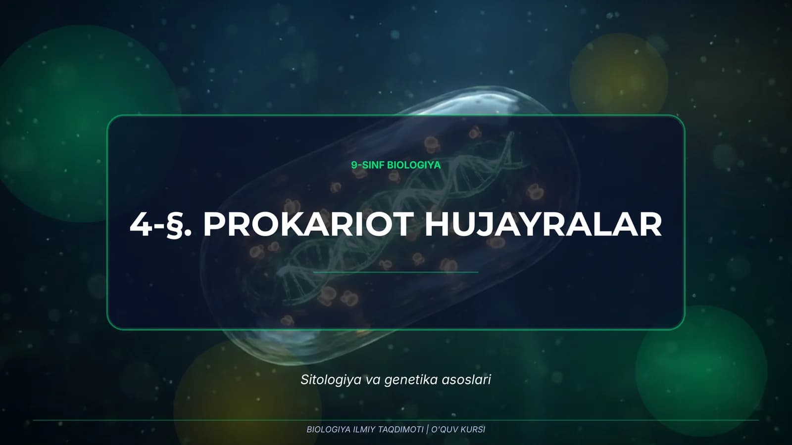 BIOLOGIYA ILMIY TAQDIMOTI | O'QUV KURSI