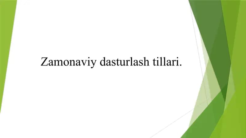 Zamonaviy dasturlash tillari