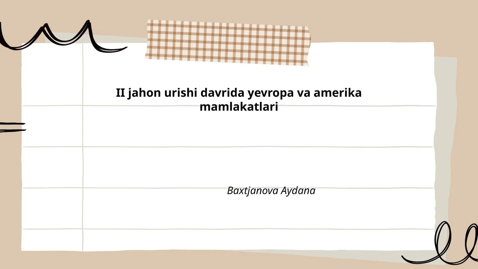 II jahon urishi davrida yevropa va amerika mamlakatlari