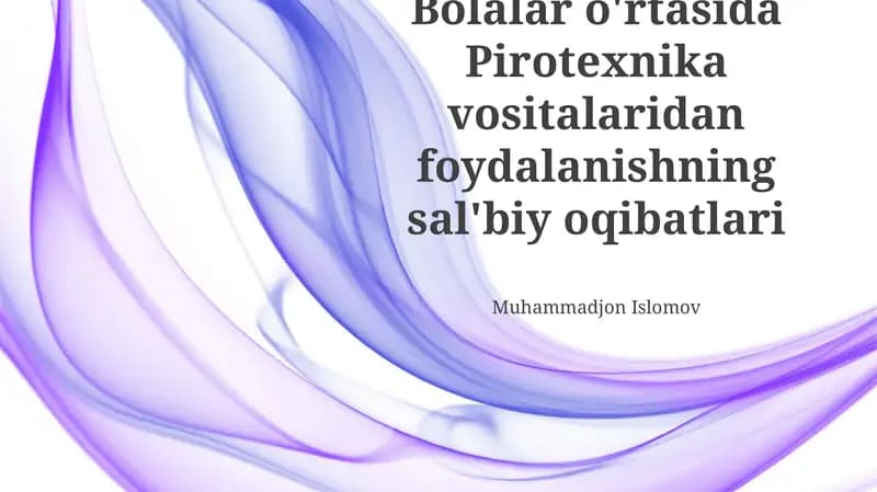 Bolalar tomonidan pirotexnika vositalaridan foydalanishning salbiy oqibatlari