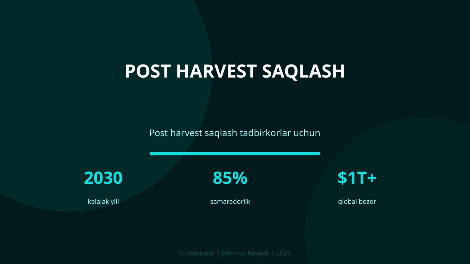 Post harvest saqlash