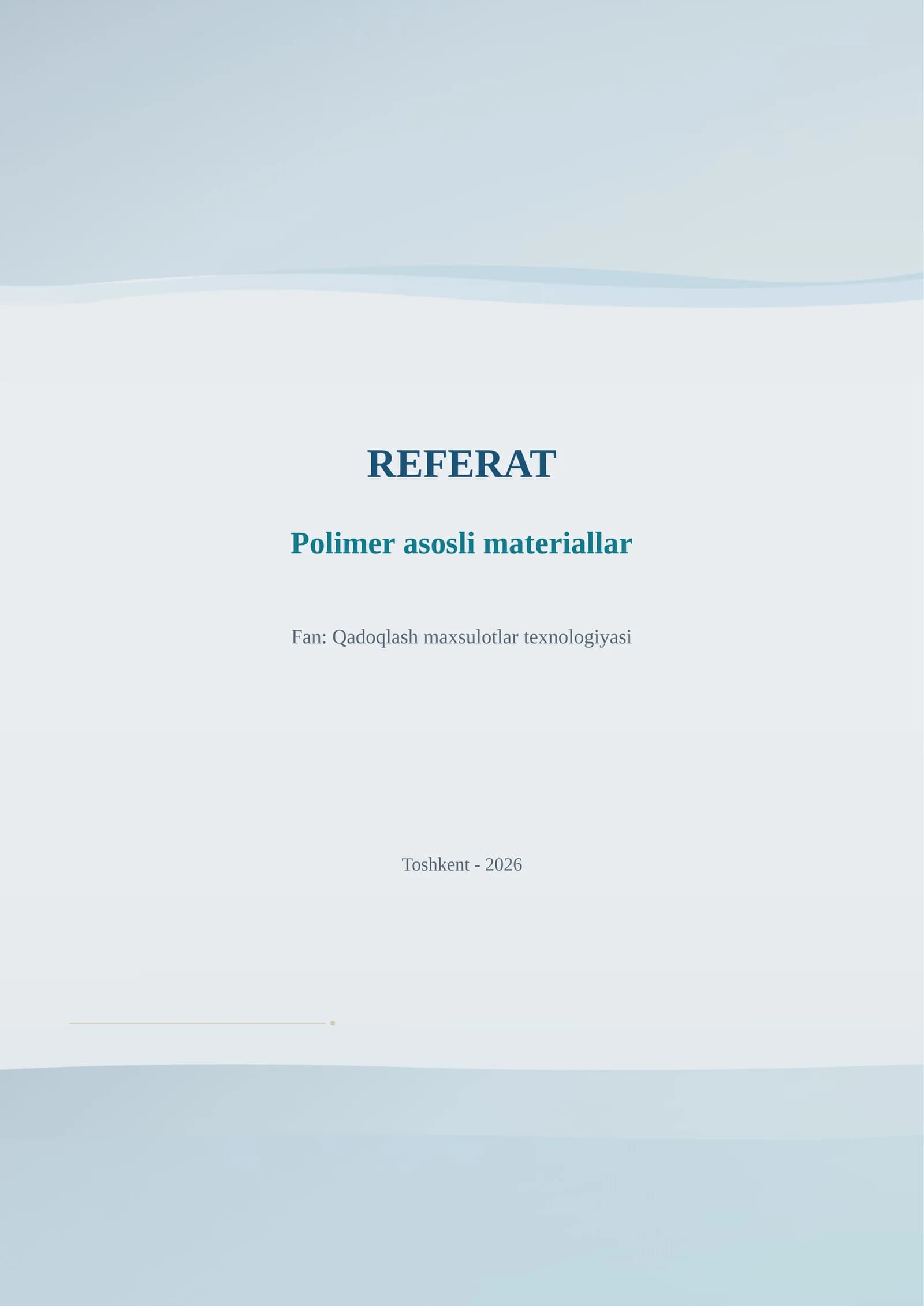 Polimer asosli materiallar